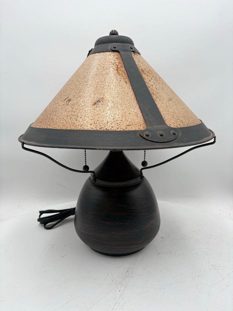 Mica Lamp Co. Style Bronze Bean Pot Table Lamp