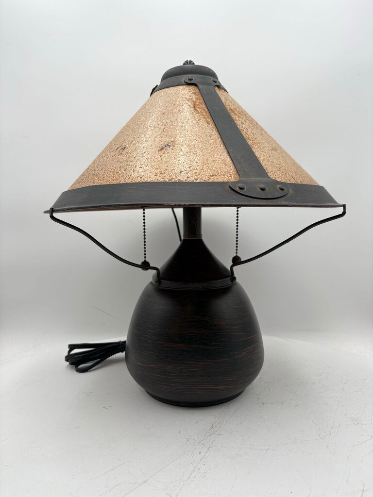 Mica Lamp Co. Style Bronze Bean Pot Table Lamp
