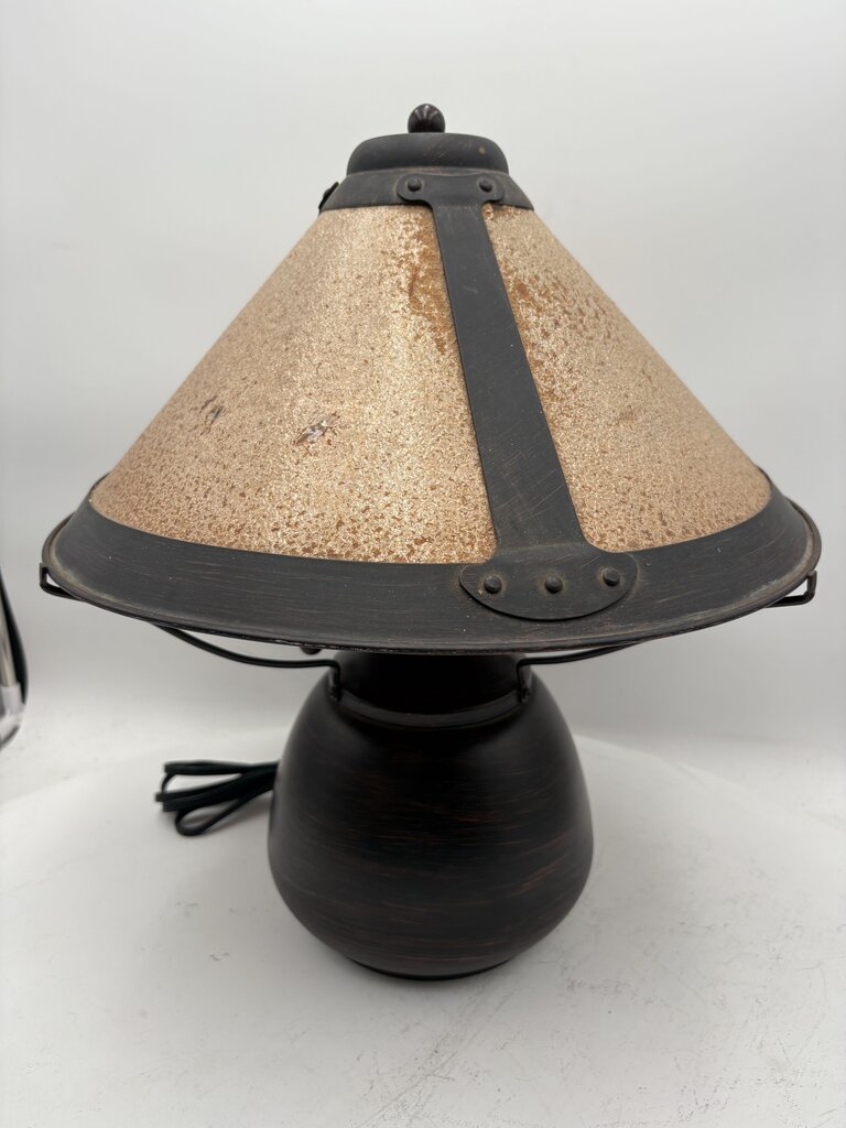 Mica Lamp Co. Style Bronze Bean Pot Table Lamp