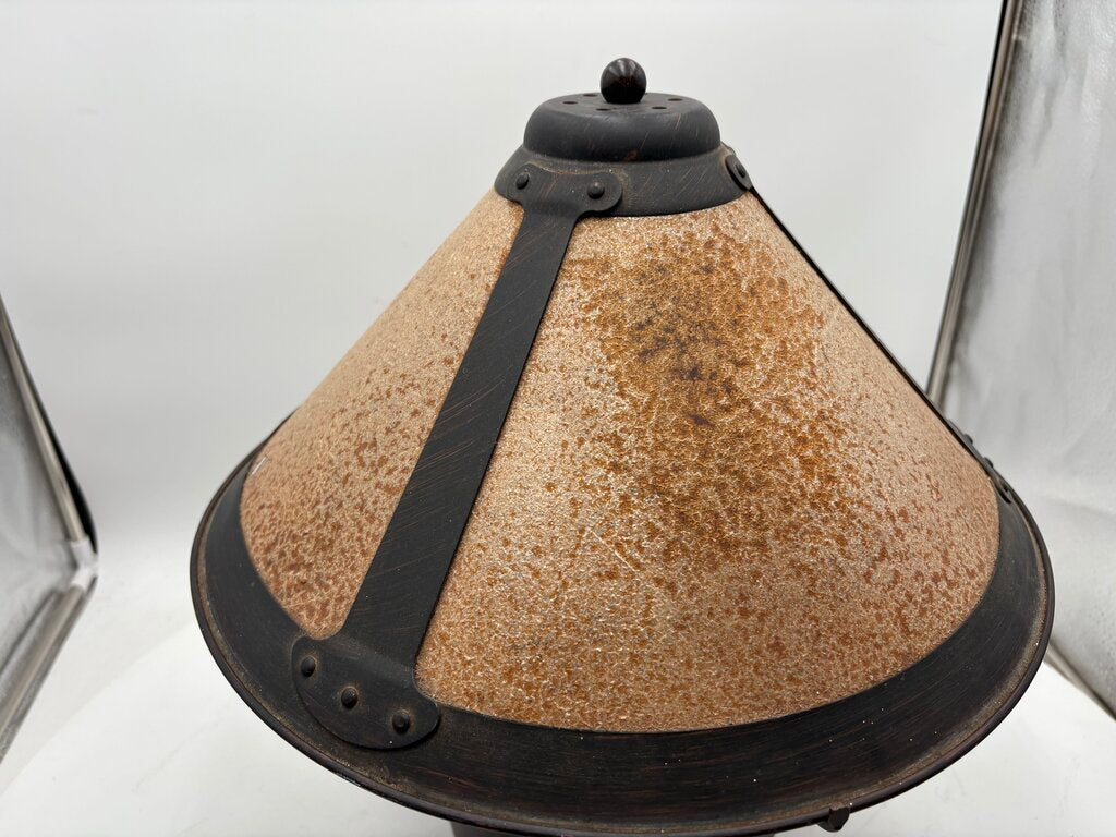 Mica Lamp Co. Style Bronze Bean Pot Table Lamp