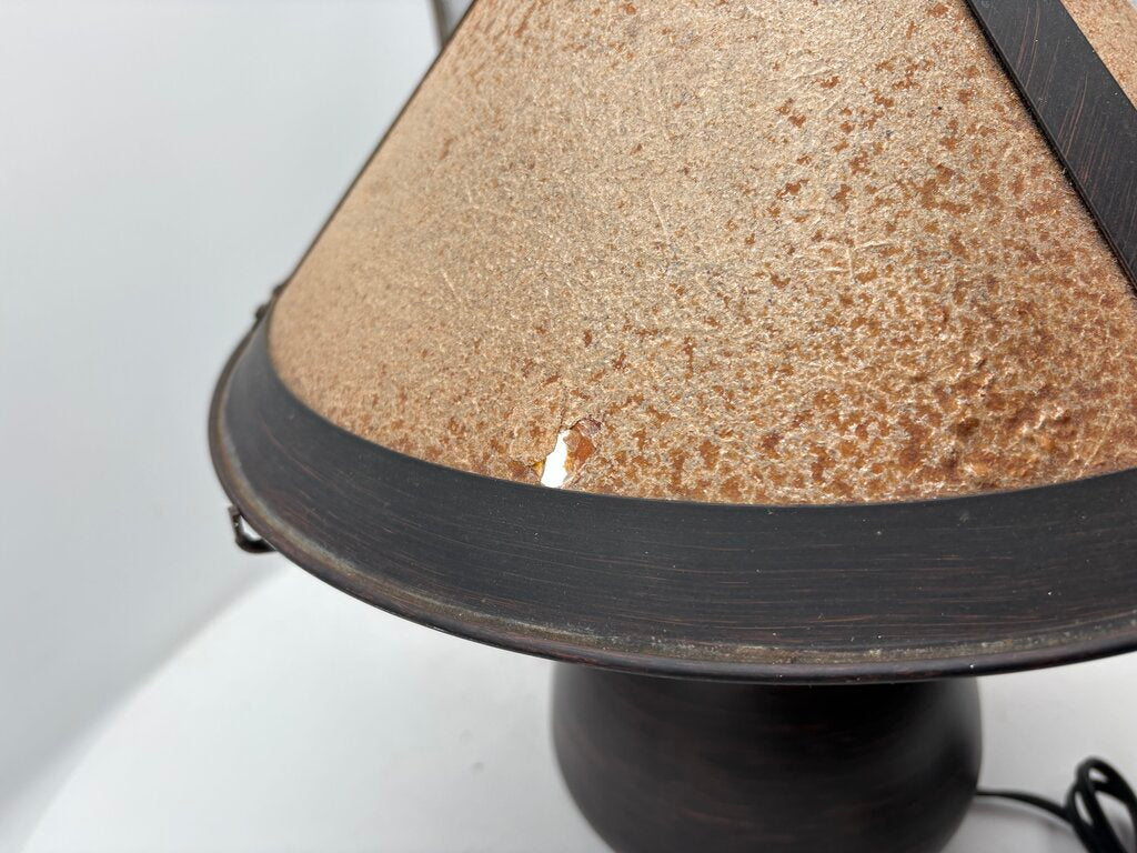 Mica Lamp Co. Style Bronze Bean Pot Table Lamp