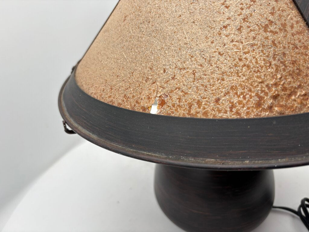 Mica Lamp Co. Style Bronze Bean Pot Table Lamp