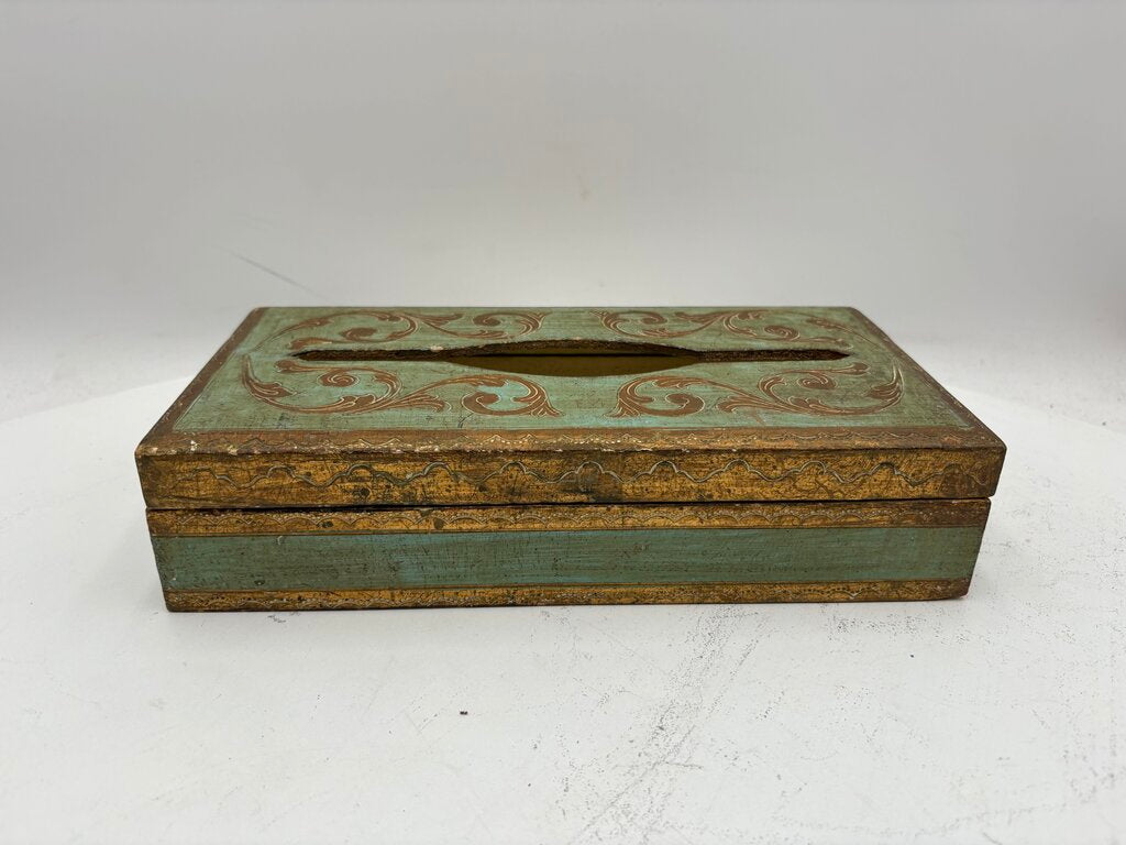 Italian Florentine Style Wooden Gilt & Carved Lidded Tissue Dispenser