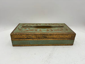 Italian Florentine Style Wooden Gilt & Carved Lidded Tissue Dispenser