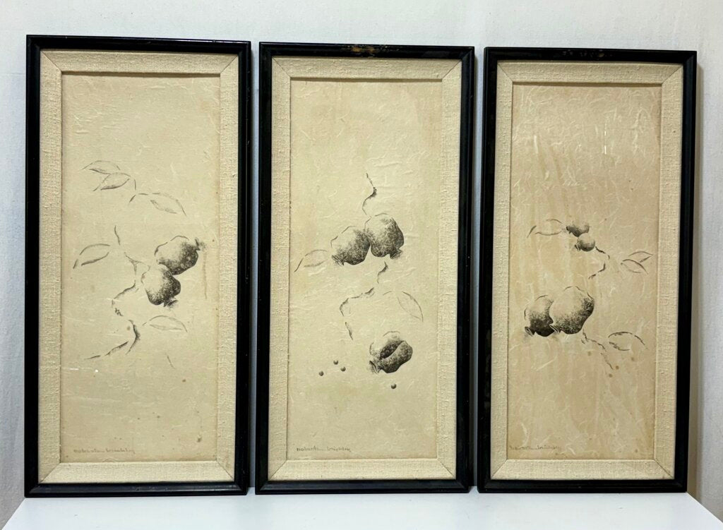 Japanese Style Original Prints A Compliment of Vessels Triptych On Handmade Fiber Paper Signed (3Pcs)