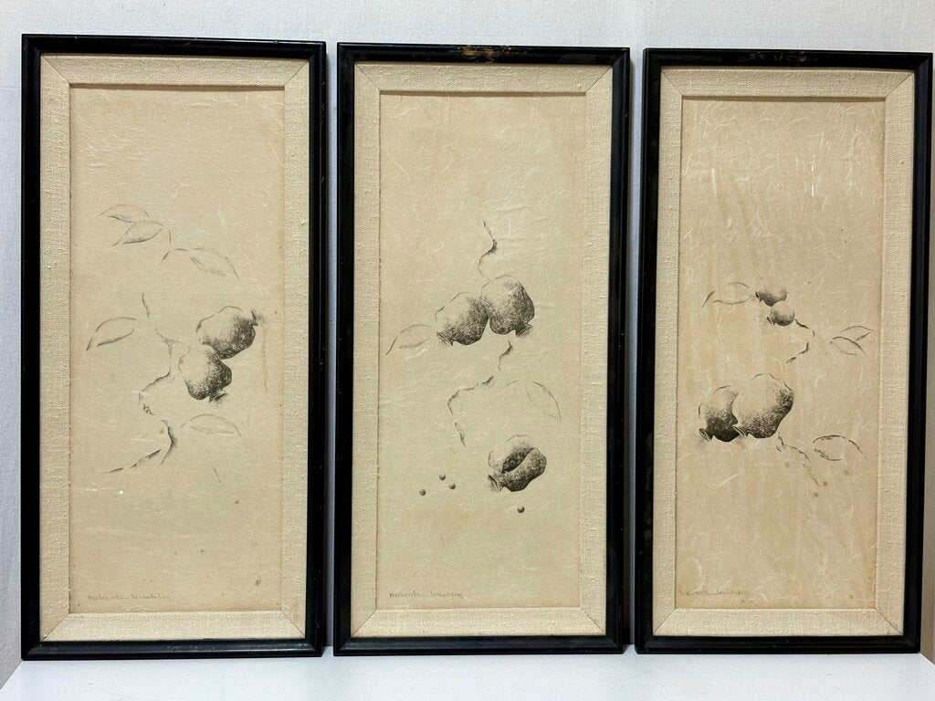 Japanese Style Original Prints A Compliment of Vessels Triptych On Handmade Fiber Paper Signed (3Pcs)