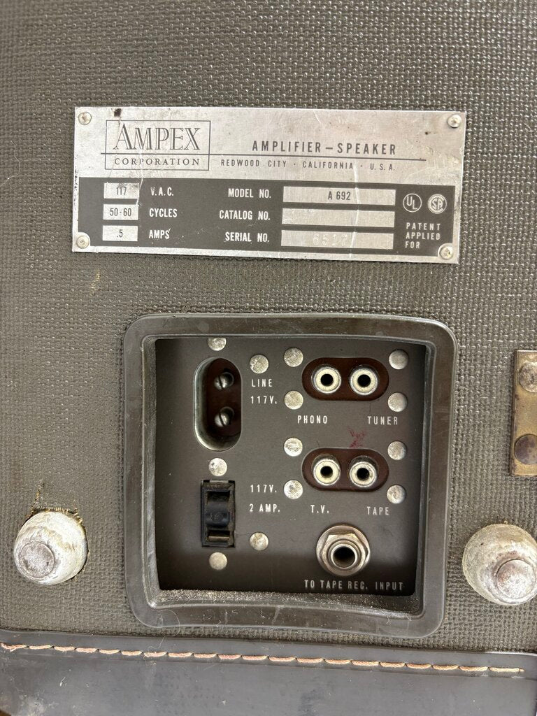 Vintage Ampex A692 Suit Case Tube Amplifier & Speaker