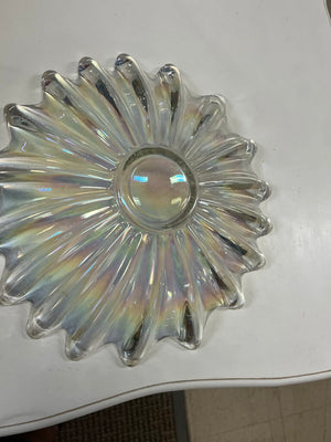 Vintage Federal Glass Celestial Iridescent Starburst 11" Dish