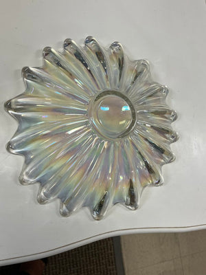 Vintage Federal Glass Celestial Iridescent Starburst 11" Dish