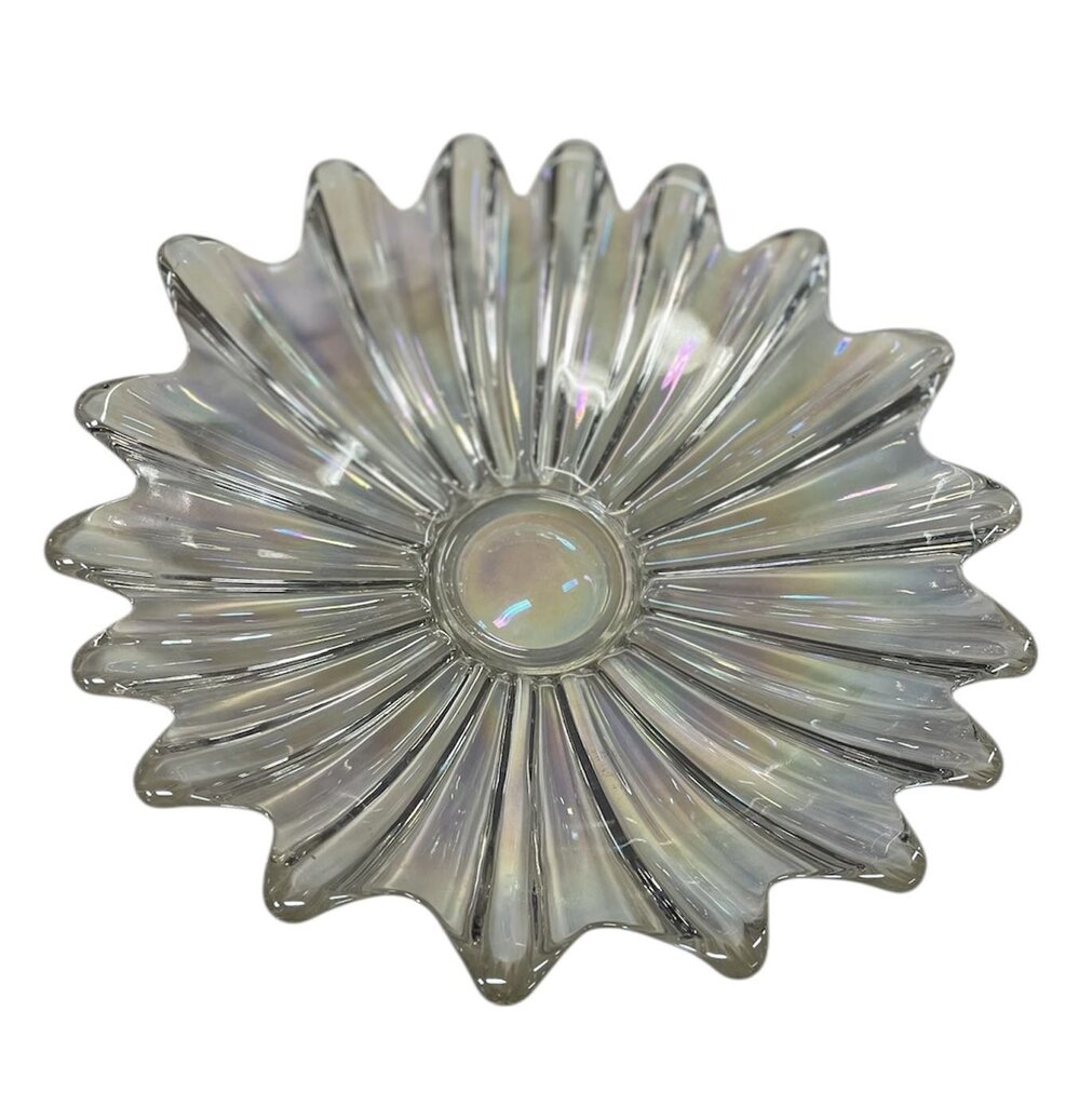 Vintage Federal Glass Celestial Iridescent Starburst 11" Dish
