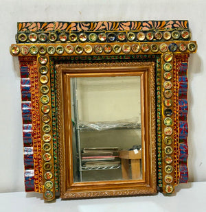 Jon Bok Folk Art Beer Cap Wall Mirror 1996