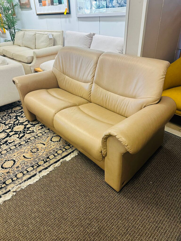 Stressless Leather Reclining Loveseat 68" W.