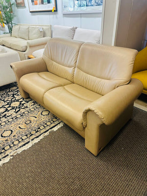 Stressless Leather Reclining Loveseat 68" W.