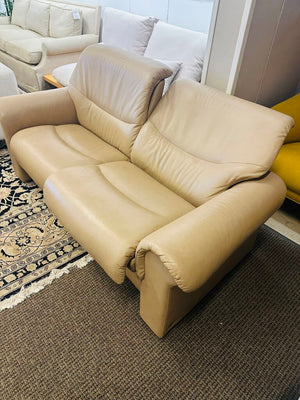 Stressless Leather Reclining Loveseat 68" W.