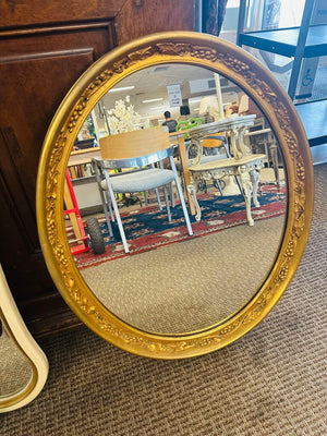 Victorian Gilt Oval Mirror 27x34