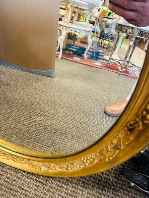 Victorian Gilt Oval Mirror 27x34