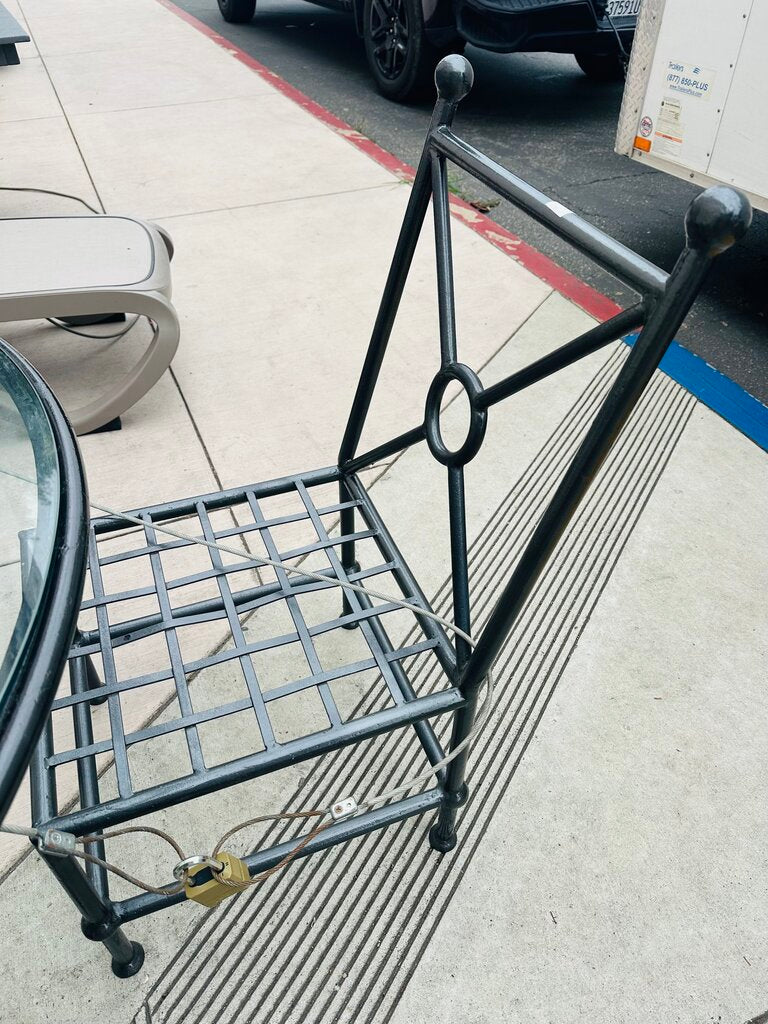 Black Wrought Iron Patio Set (48" table + 4 chairs )