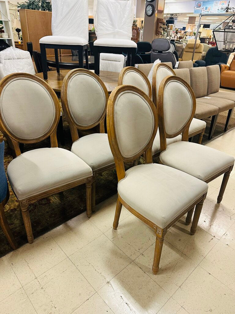 Gray Tiger Print Coin Back Dining Chairs (Set of 6)