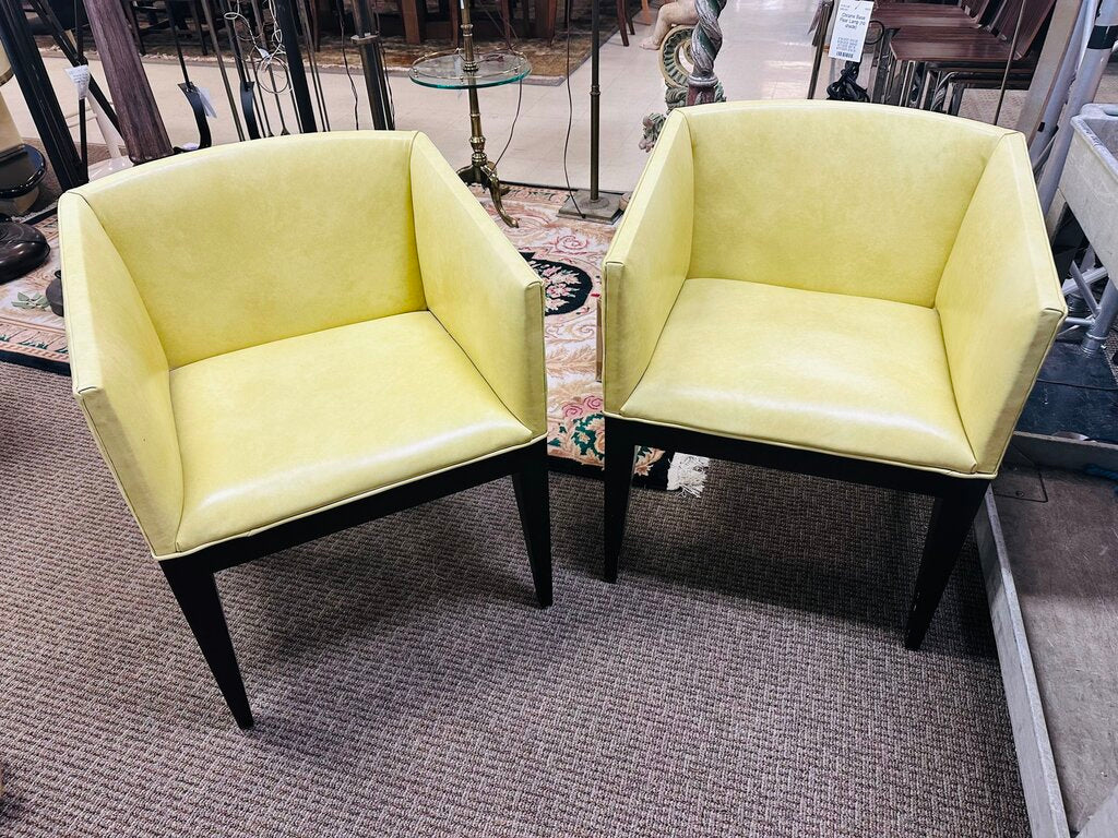 Modern Italian Barrel Back Club Chairs (pair)
