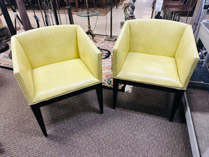 Modern Italian Barrel Back Club Chairs (pair)