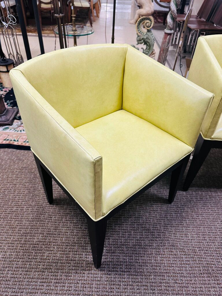Modern Italian Barrel Back Club Chairs (pair)