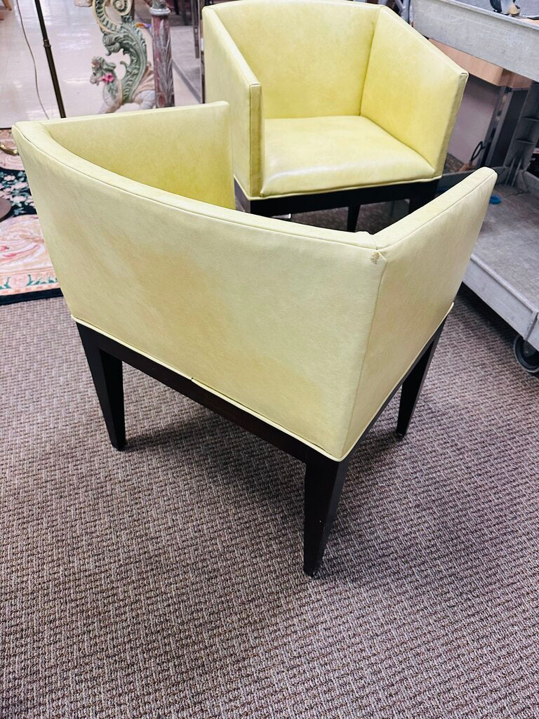 Modern Italian Barrel Back Club Chairs (pair)