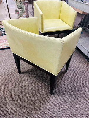 Modern Italian Barrel Back Club Chairs (pair)