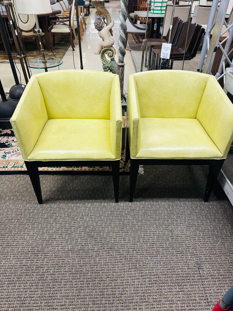 Modern Italian Barrel Back Club Chairs (pair)
