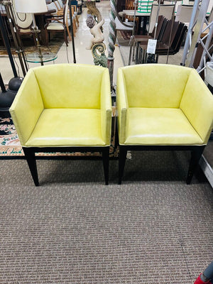 Modern Italian Barrel Back Club Chairs (pair)