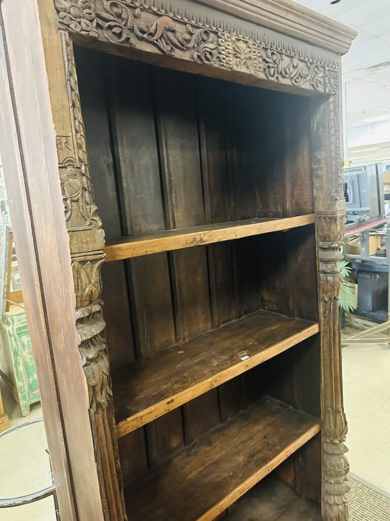 Indonesian Carved Bookcase 40x16x78