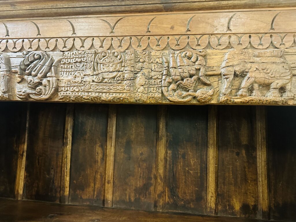 Indonesian Elephant Carved Bookcase 54x15x81