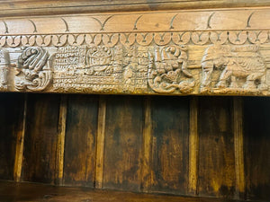 Indonesian Elephant Carved Bookcase 54x15x81