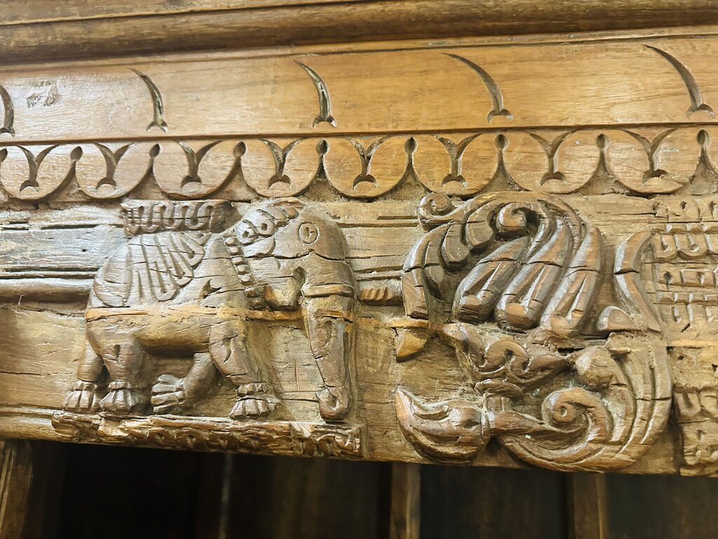Indonesian Elephant Carved Bookcase 54x15x81