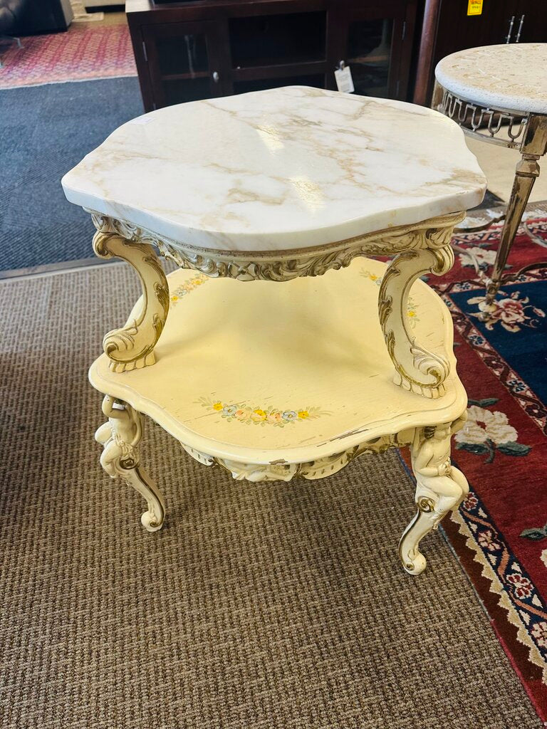 Italian Baroque Style Marble Top Stand 20x29