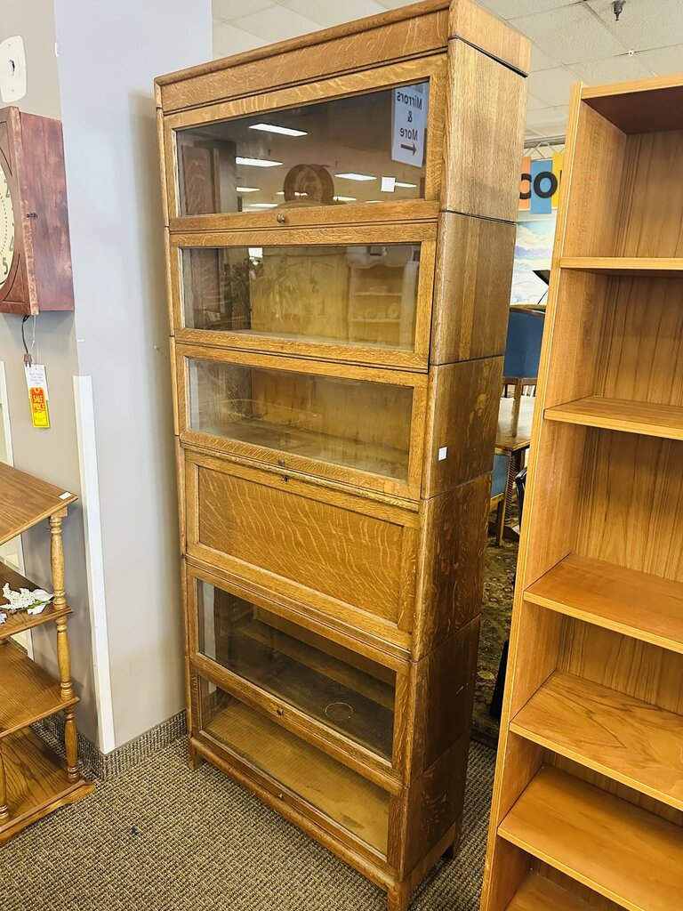Oak 6 Section Lawyer Bookcase 14x36x80