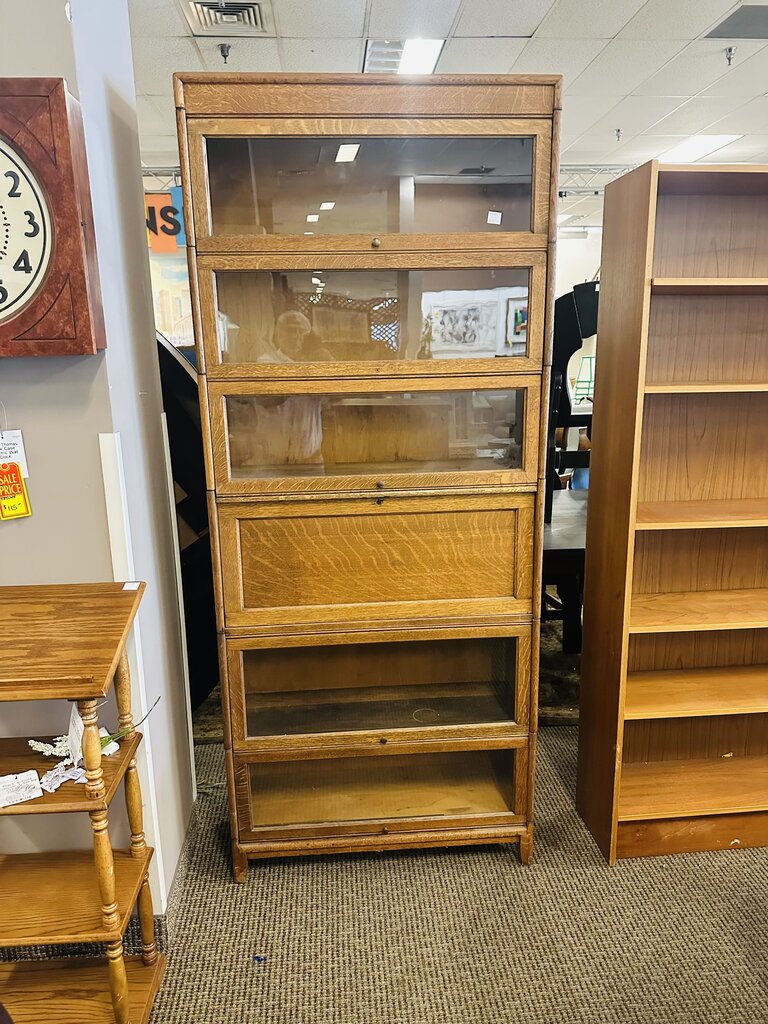Oak 6 Section Lawyer Bookcase 14x36x80