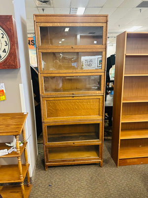 Oak 6 Section Lawyer Bookcase 14x36x80