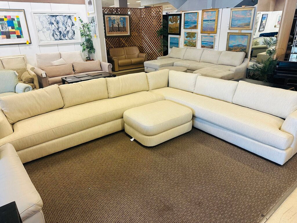 Maiden Home Varick L Shape Sectional Sofa + Ottoman Orig. $11,000 (148x123)