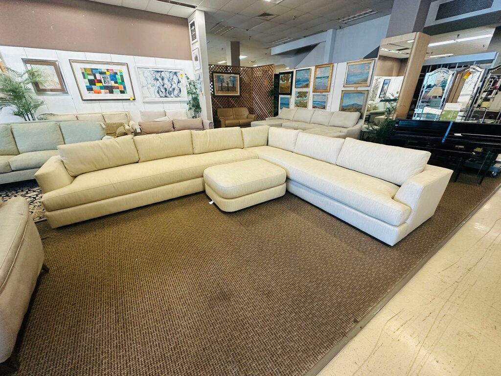 Maiden Home Varick L Shape Sectional Sofa + Ottoman Orig. $11,000 (148x123)