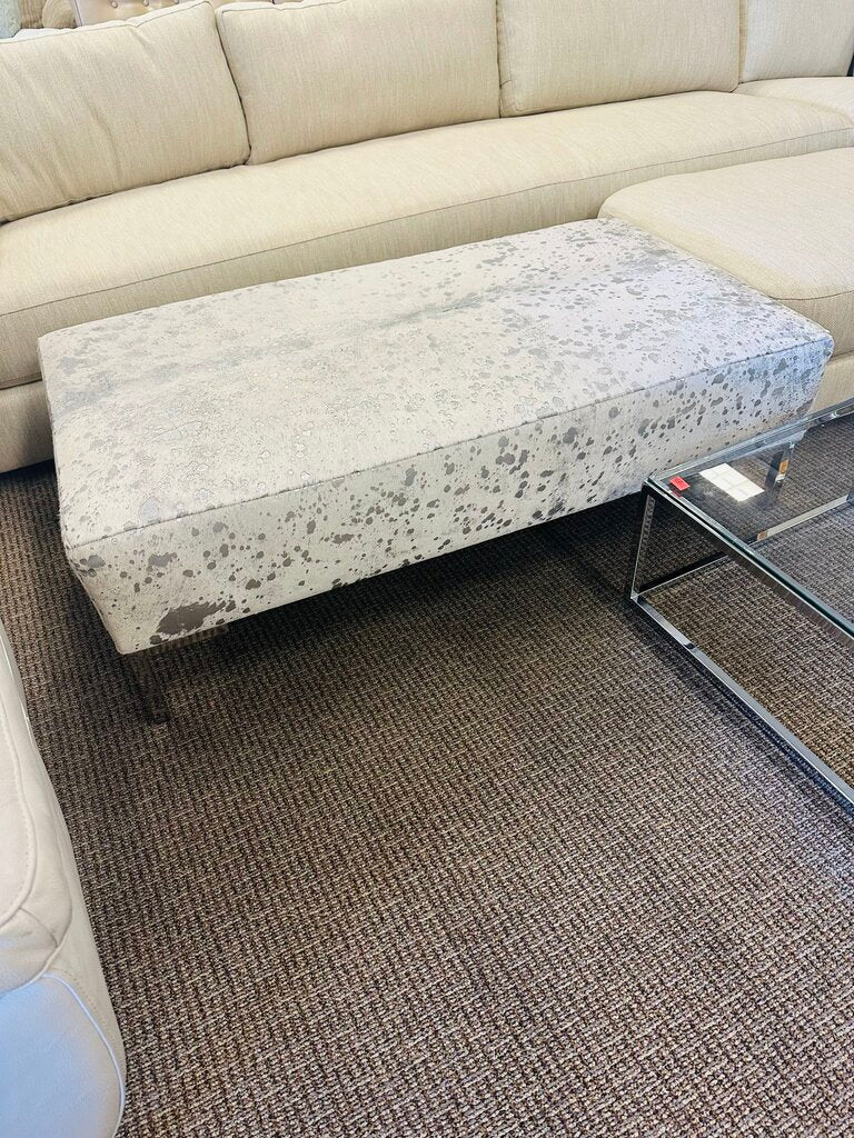 Genuine Cowhide & Steel Bench Ottoman 28x15x17