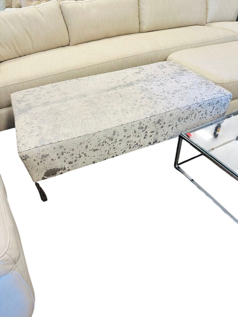 Genuine Cowhide & Steel Bench Ottoman 28x15x17