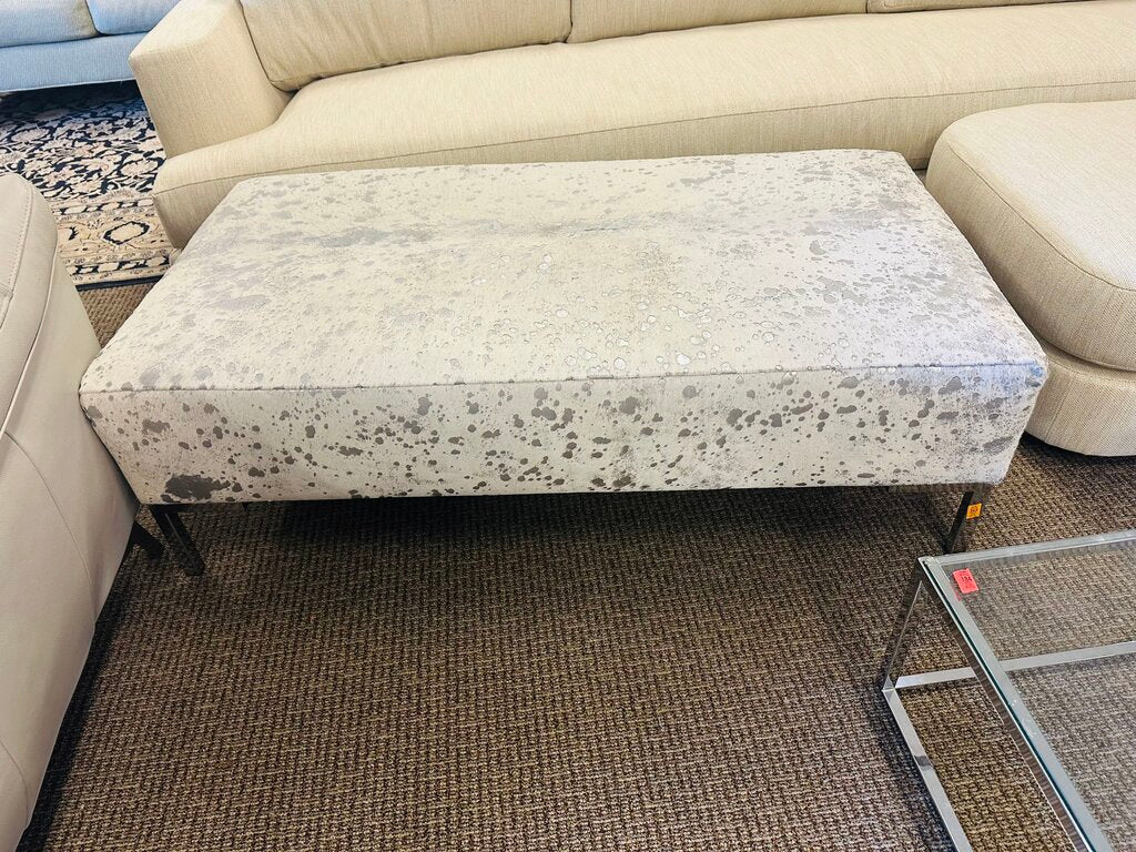 Genuine Cowhide & Steel Bench Ottoman 28x15x17