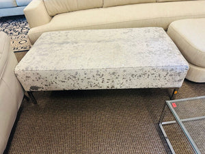 Genuine Cowhide & Steel Bench Ottoman 28x15x17