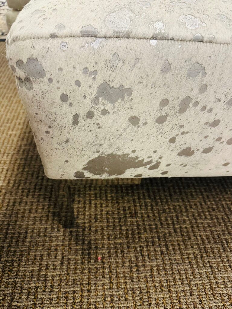 Genuine Cowhide & Steel Bench Ottoman 28x15x17