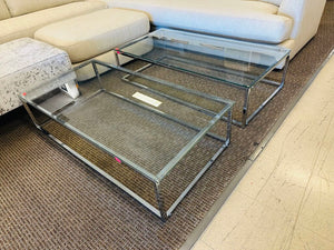 Glass & Chrome Coffee Table 48x24x12