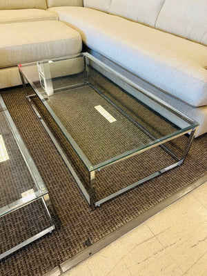 Glass & Chrome Coffee Table 48x24x12