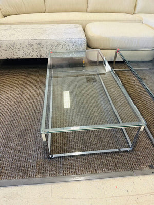 Glass & Chrome Coffee Table 48x24x12