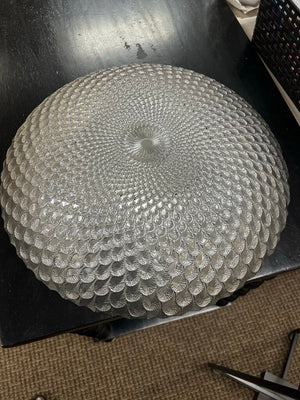 Green Gold & Silver Peacock Istanbul Glass Dish 15.5