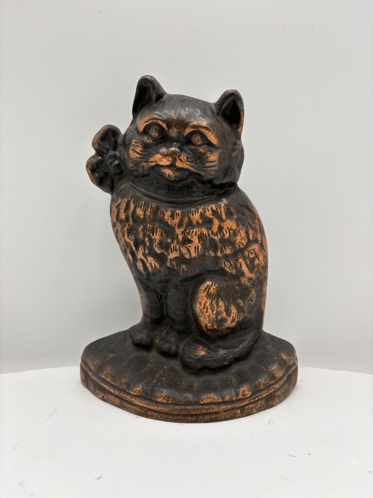 Cast Brass Cat Door Stop 7"