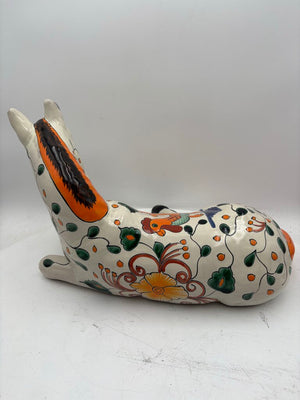Mexican Majolica Talavera Pottery Colorful White Horse Statute